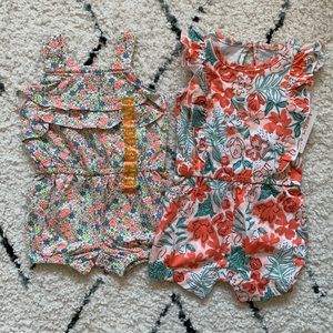 🆕 2 Adorable Carter’s Rompers 12 Months